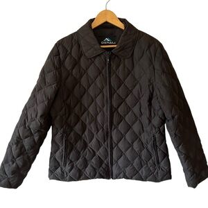 Denali Women’s Size Large Zip Black Down and Feather Filled Quilted Jacket Coat.